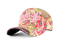 凯维帽业-花布3D绣花字母女士时装棒球帽订制加工 21年制帽经验-BM150