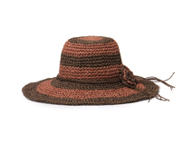 凯维帽业-粗草装饰花拼色大边夏季户外遮阳草帽订做加工 女士 -CZ101
