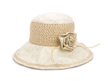 凯维帽业-女士装饰花朵草编帽子 春夏户外遮阳帽 21年制帽经验 -CZ121