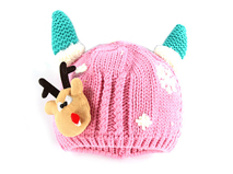 凯维帽业-小耳朵儿童粉色针织帽定做RM194