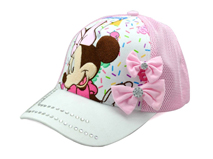 凯维帽业-水晶米老鼠拼接可爱棒球网帽定做RM222