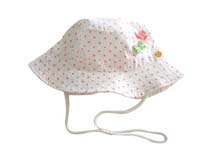 凯维帽业-点点小蝴蝶结女童夏季遮阳桶帽RM469