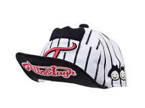 凯维帽业-白条纹驳接绣花儿童翻舌新款平额嘻哈帽RM524